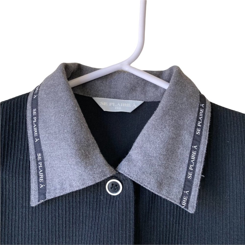 Y2K Style Ribbed Knit Cropped Button Up - Picture 4 of 6